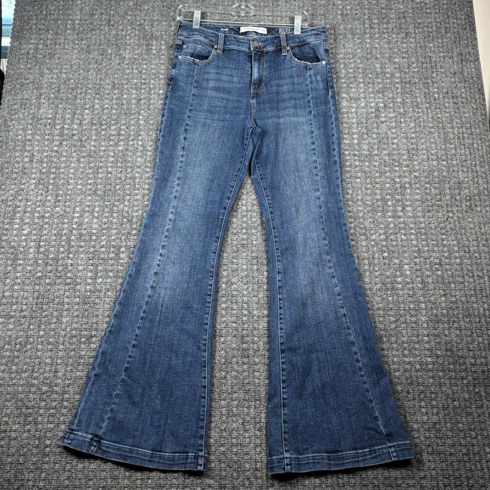 Liverpool Eco Logical Flare Jeans High Rise Blue Denim Size 30/10